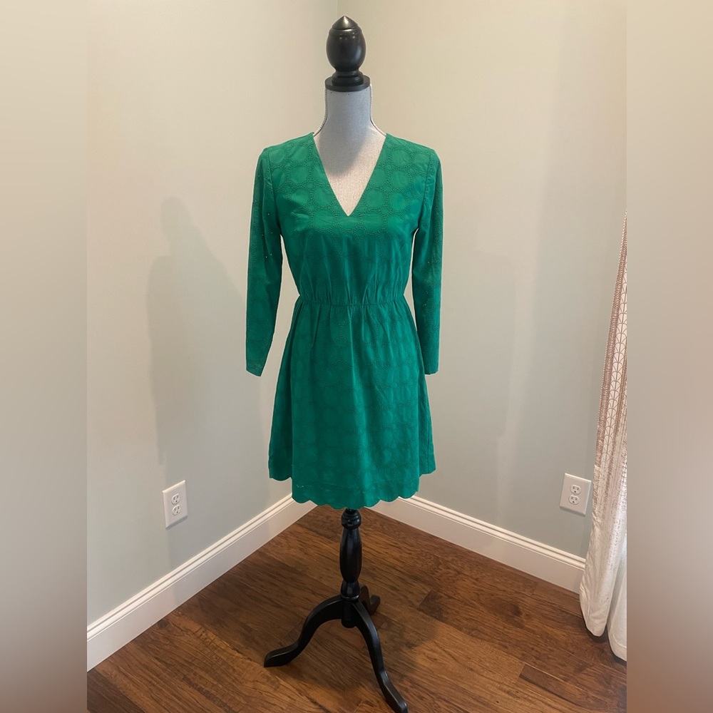 J. Crew - Green eyelet dress - Size 0